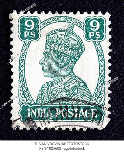 King George VI of the UK 1936-1952, postage stamp, India