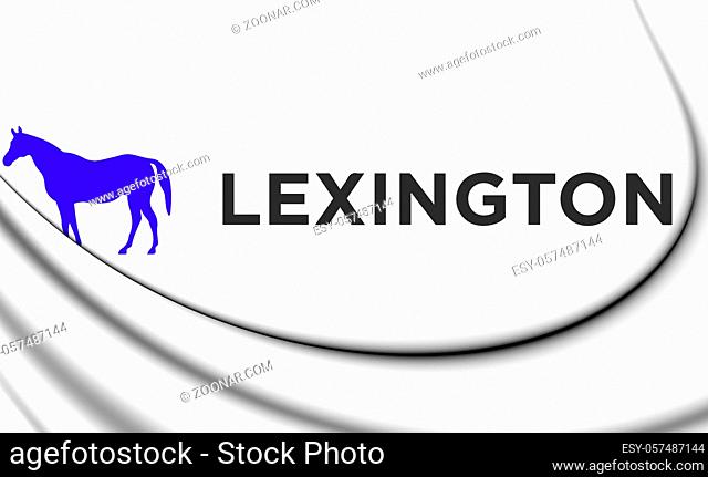 3D Emblem of Lexington (Kentucky), USA. 3D Illustration