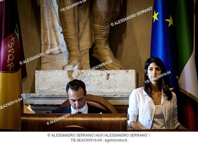 Mayor of Rome Virginia Raggi during the City Council, Town Hall, Rome, ITALY-29-09-2016