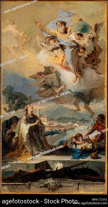 Saint Thecla Praying for the Plague-Stricken. Artist: Giovanni Battista Tiepolo (Italian, Venice 1696-1770 Madrid); Date: 1758-59; Medium: Oil on canvas;...