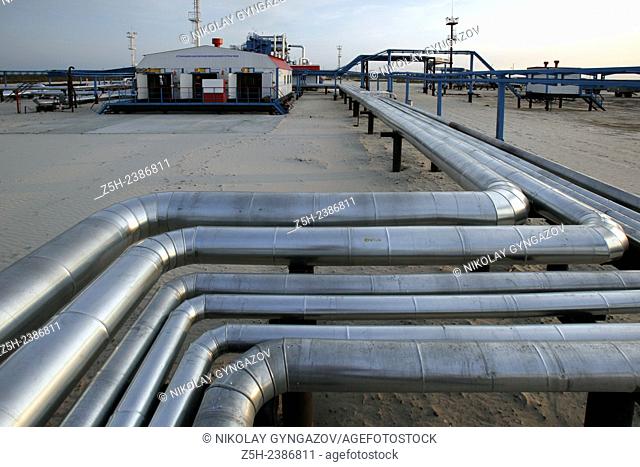 Khanty-Mansi Autonomous Okrug-Yugra. Promising oil field in Siberia. Oil Tank Farm