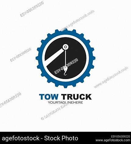 tow truck vector icon logo design template