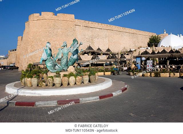 Tunisia - Hammamet - The medina from the seaside