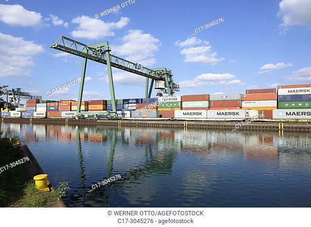 Dortmund, D-Dortmund, Ruhr area, Westphalia, North Rhine-Westphalia, NRW, Dortmund Port at the Dortmund-Ems Canal, inland harbour, container terminal