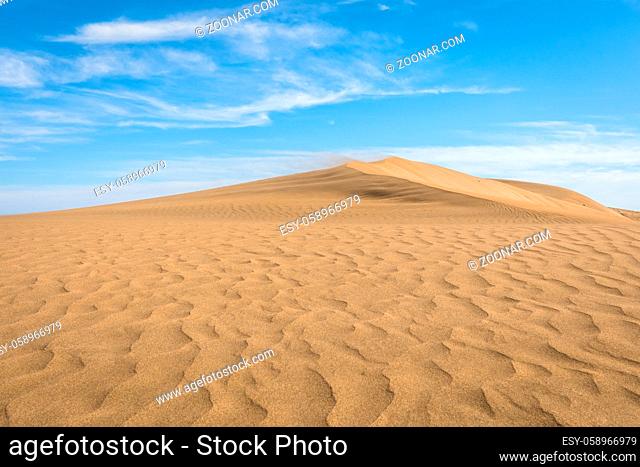 Sand in the Dunes of Maspalomas, a small desert on Gran Canaria, Spain