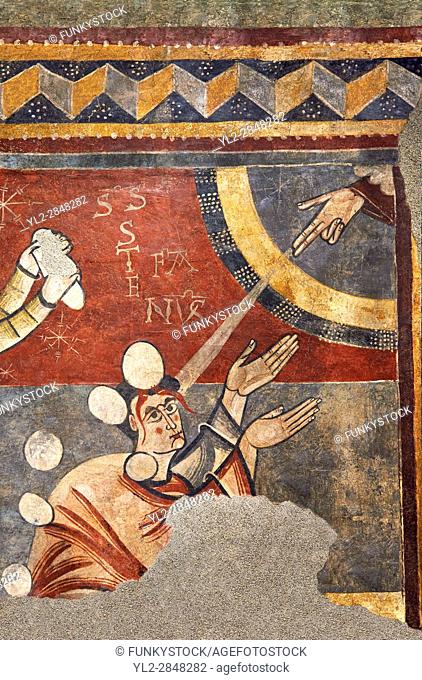 The Stoning of St. Stephen. . Circa 1100s. . Fresco Transfer to canvas. . From the Church of Saint Joan Boi, Val de Boi, High Ribagorca, Pyranese, Spain