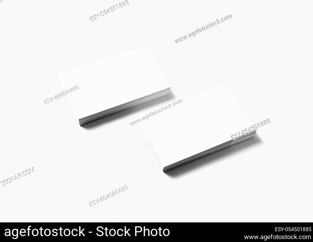 Photo of blank white business cards on paper background. Copy space for text
