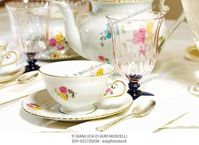 Antique floral tea set