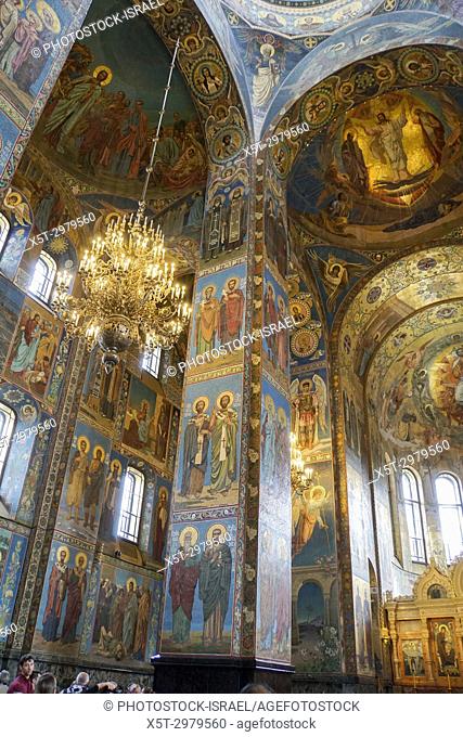 Interior of the Church of the Savior on Spilled Blood, St. Petersburg, Russia