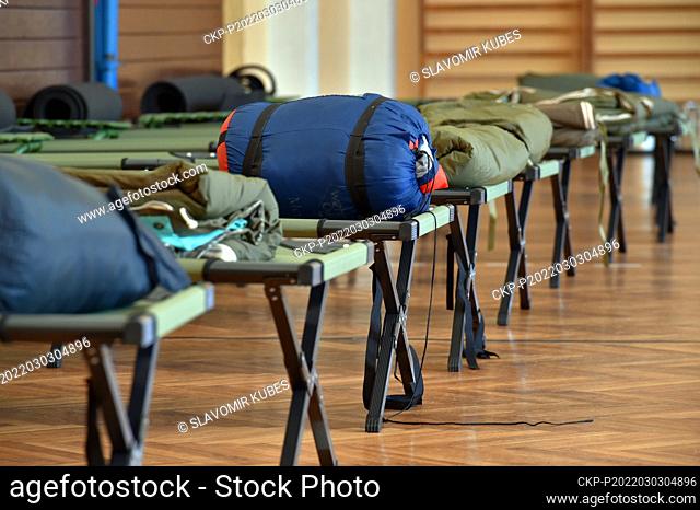 The City of Karlovy Vary, Czech Republic, set up the emergency accommodation for war refugees from Ukraine at the elementary school gym, pictured on March 3