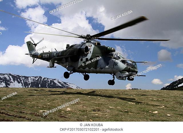 Czech Army's Helicopter Mi-24/35, Mountain Flight exercise, French Pyrenees, June 6, 2013. (CTK Photo/Jan Kouba)