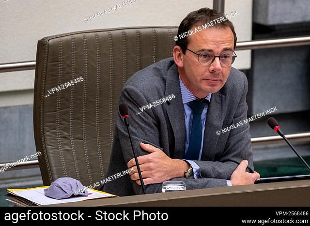 Flemish Minister of Welfare Wouter Beke pictured during a plenary session of the Flemish Parliament in Brussels, Wednesday 21 October 2020