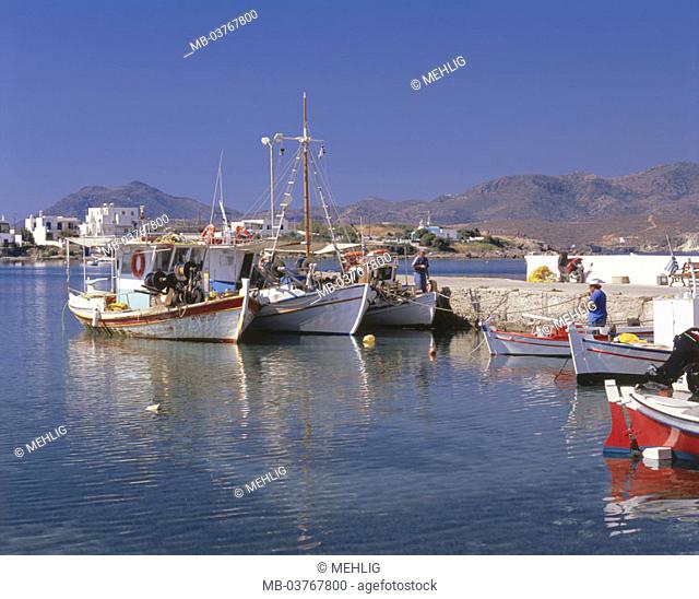 Greece, western Kykladen,  Island Milos, Pollonia, harbor opinion  Europe, southeast Europe, Kykladeninsel, Mediterranean island, coast, coast place