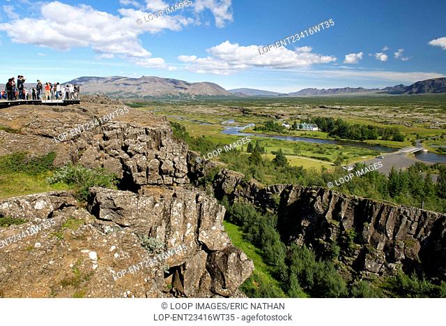 View across Thingvellir National Park in southwestern Iceland