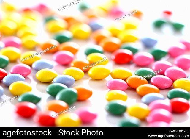 Close up of Colorful glazed candies