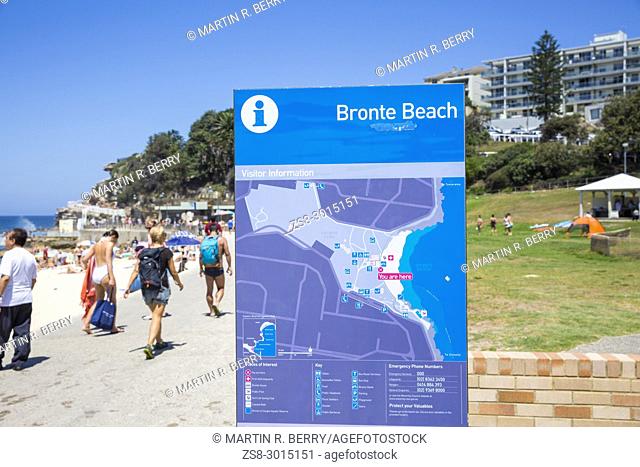 Bronte Beach on a Summers Day, Sydney eastern suburbs, Australia