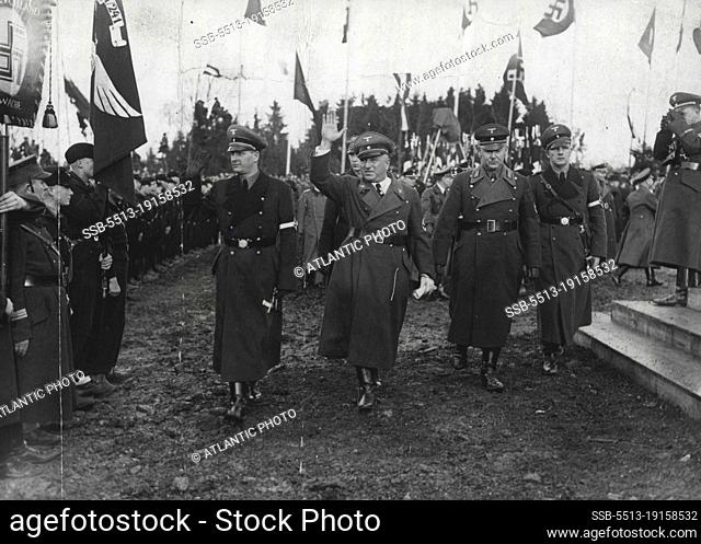 Ceremonial ground breaking for the first ten Adolf Hitler Schools .Reich fuhrer youth Baldur von Schirach and poor organization Leither Dr