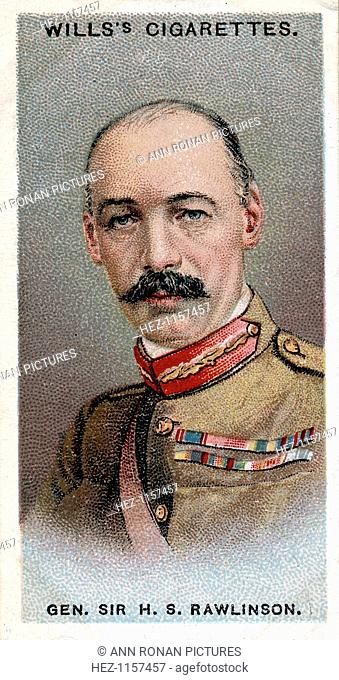 Henry Seymour Rawlinson, 1st Baron Rawlinson, English general, 1917. Rawlinson (1864-1925) was responsible for successfully organising the evacuation of the...