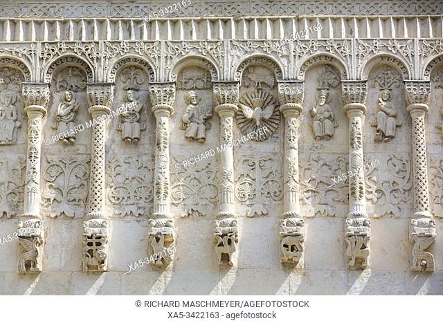Shallow Relief Carvings of White Limestone, St Demetrius Cathedral (1194-97), UNESCO World Heritage Site, Vladimir, Russia