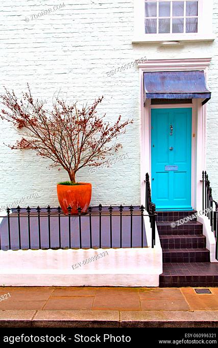 notting hill in london england old suburban and antique liliac    wall door