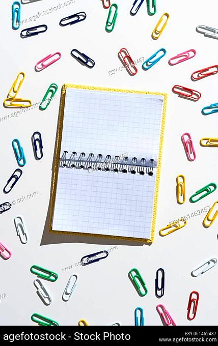 Important Message Written On Notebook With Colorful Paperclips Around