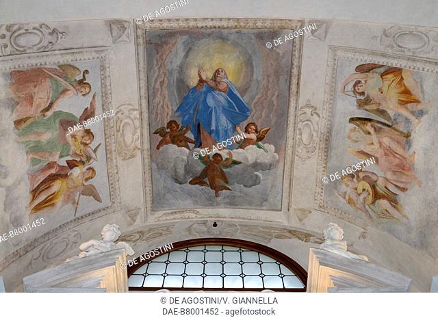 Assumption of Mary into heaven, fresco in the Church of the Holy Sepulcher, Astino abbey, Bergamo, Lombardy, Italy, 18th century