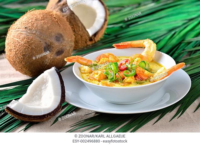Coconut shrimps soup
