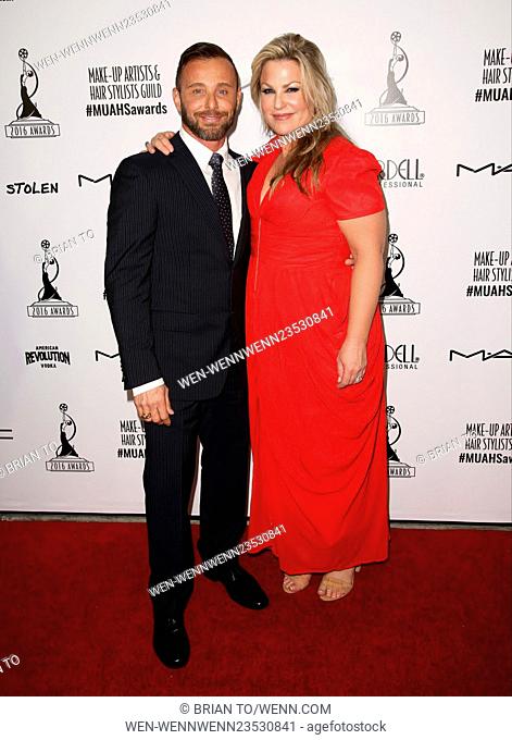 Make-Up Artists and Hair Stylists Guild Awards at Paramount Theatre at Paramount Studios - Arrivals Featuring: Vasilios Tanis, Tricia Sawyer Where: Los Angeles