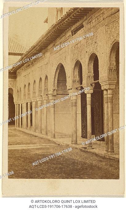 View of peristyle, the Alhambra, Unknown, 1865–1875, Albumen silver print