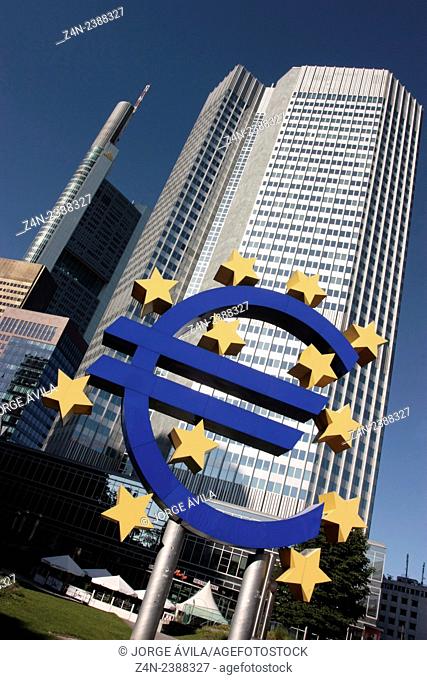 Euro logo, Frankfurt, Germany