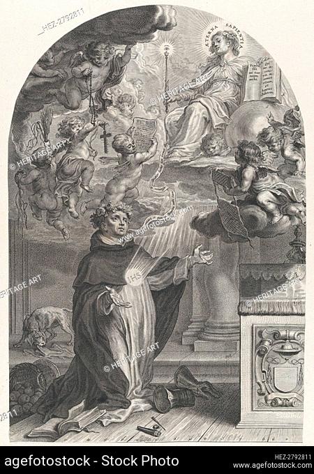 The Blessed Henry Suso Kneeling before Eternal Wisdom, before 1650. Creator: Cornelis Galle I