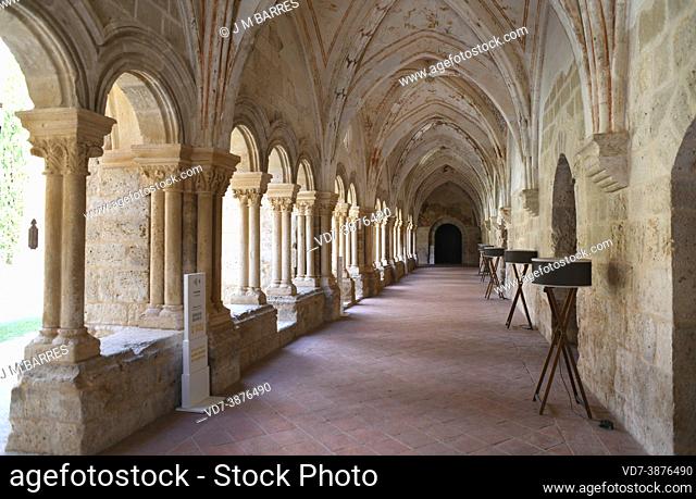 Monasterio de Santa Maria de Valbuena (Valbuena Abbey), cistercian monastery 12th century. Lower cloister, 13th century. Valbuena de Duero, Valladolid