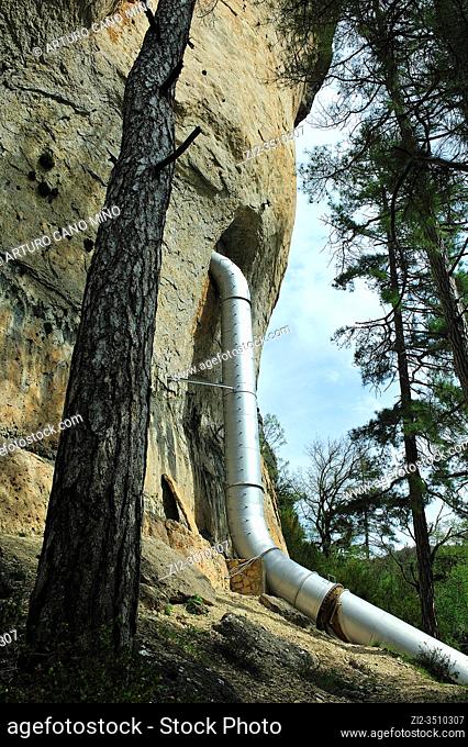 An hydroelectric installation in the Hoz de Beteta Natural Monument. Cuenca province, Spain