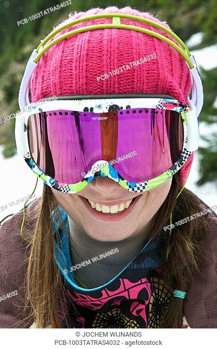 Slovakia, Jasna, portrait of young snowboarder