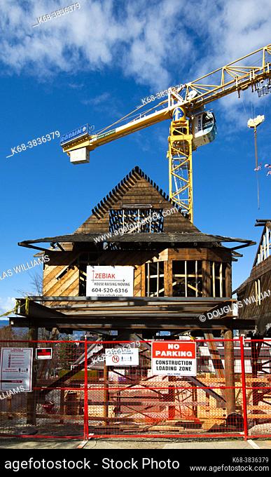 A construction site where old houses are being rebuilt, Vancouver, BC, Canada