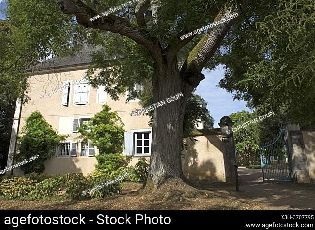 House of George Sand viewed from the garden, Nohant-Vic, Department of Indre, Historic Province of Berry, Centre-Val de Loire region, France