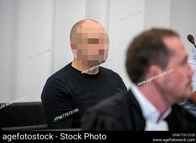 The accused Jurgen Vanhalst pictured during the jury constitution session at the assizes trial of Vanhalst before the Assizes Court of East-Flanders Province in...