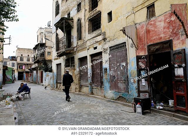 North Africa, Morocco, City of Fez (Fes), the Mellah quarter close to the royal palace was reserved for the jews from centuries and is now abandoned since the...