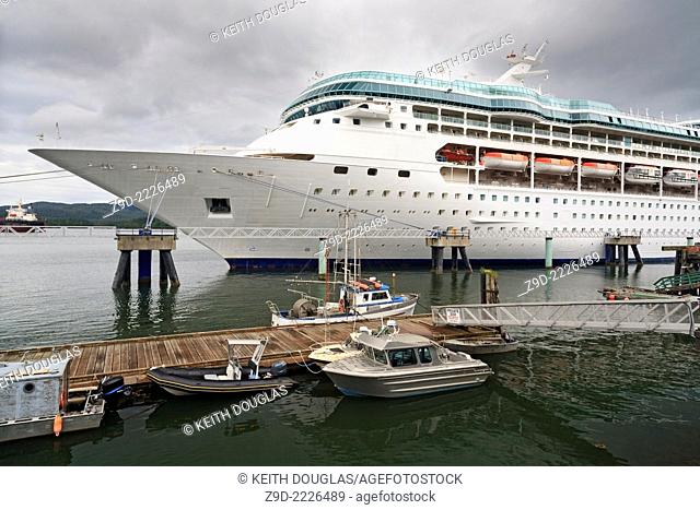 Cruise ship 'Rhapsody of the Seas' at the cruise ship terminal, Prince Rupert, BC