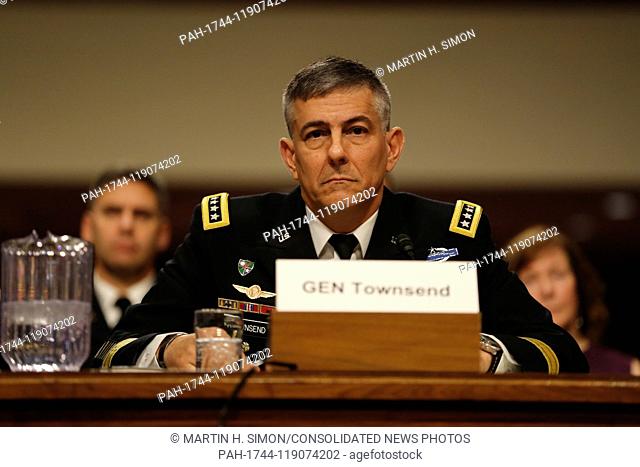 General Stephen J. Townsend, United States Army, testifies before the Senate Armed Services Committee for reappointment to the grade of general and to be...
