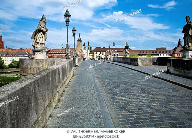 Old Main Bridge in Wuerzburg, Bavaria, Germany, Europe