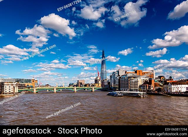 The Shard and Southwark Bridge in London, United Kingdom