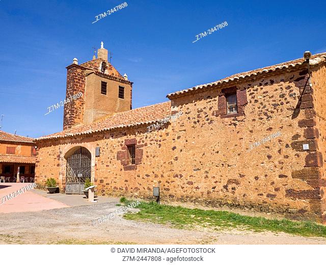 Iglesia de Santa Catalina. Villacorta. Pueblo rojo (Red village). Ruta de los pueblos rojos, negros y amarillos (route of the red, black and yellow villages)