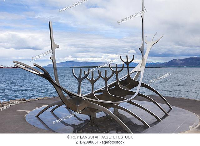 The sculpture 'The Sun Voyager' on the Reykjavik waterfront