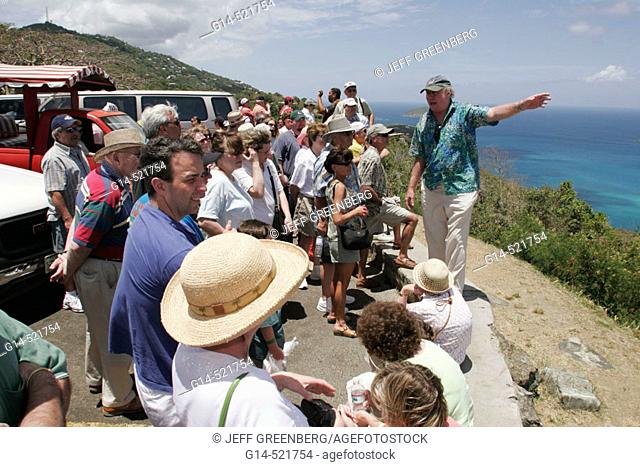 North Side, Skyline Drive, Megans Bay Overlook, Atlantic Ocean, tour guide. St. Thomas. US Virgin Islands