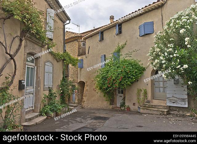 Lourmarin in Provence, Old city street view, France, Europe