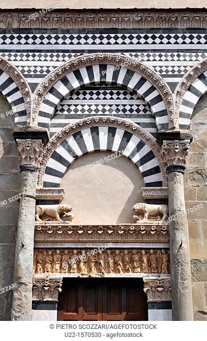 Pistoia (Italy): detail of the façade of the Church of San Bartolomeo