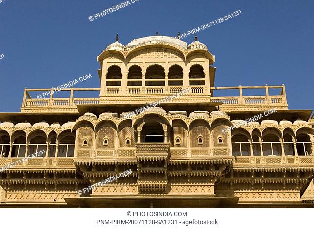 Low angle view of a fort, Jaisalmer Fort, Jaisalmer, Rajasthan, India