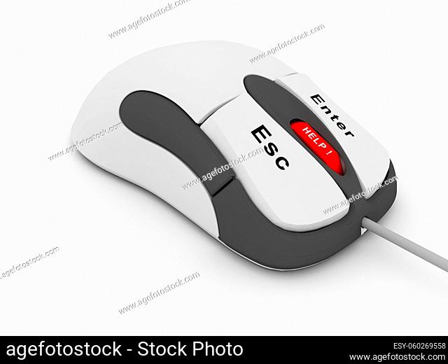 Conceptual computer mouse isolated on white background