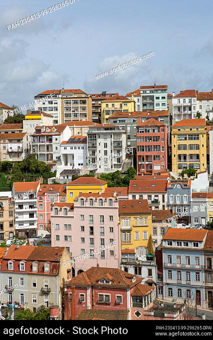 PRODUCTION - 31 March 2023, Portugal, Coimbra: Apartment buildings stand close together in the city center. Photo: Viola Lopes/dpa. - Coimbra/Portugal